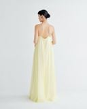  Yellow Cross-back Maxi Dress 