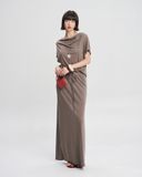  Mocha Draped Jersey Set 