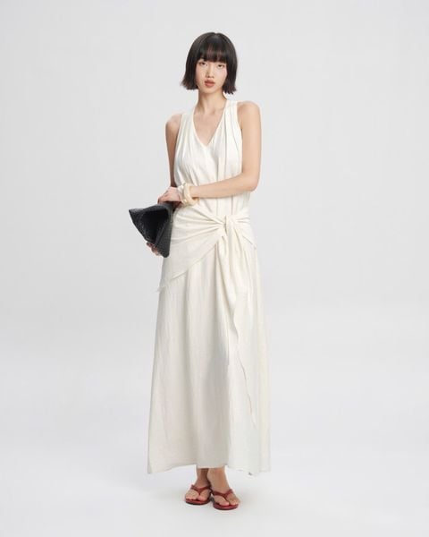  Ivory Draped Dress 