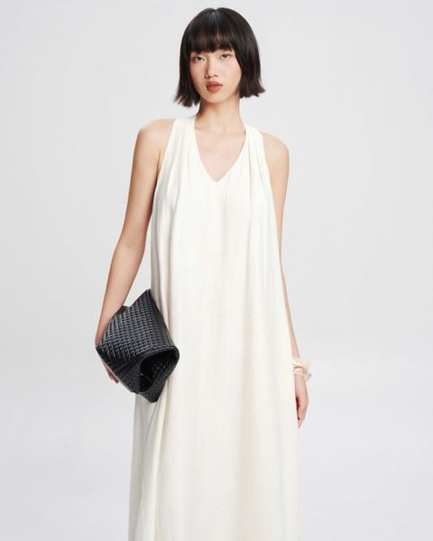  Ivory Draped Dress 