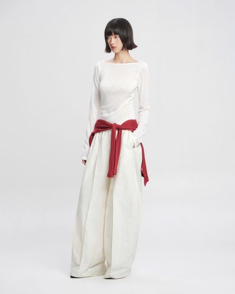  Ivory Sculpted Panel Pants 