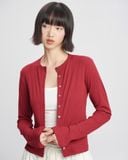 Red Rib Cardigan 