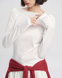  White Sheer Open-Back Tee 
