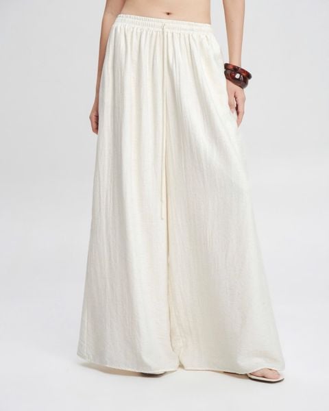  Ivory Linen Wide Leg Pants 