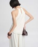  Ivory Draped Halter Top 