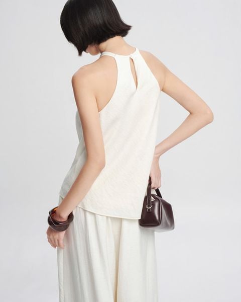  Ivory Draped Halter Top 