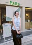  Ice Blue Cowl Top 