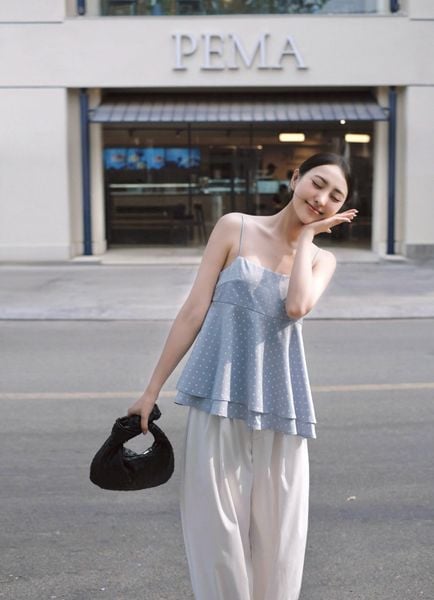  Blue Layered Dottie Top 