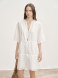  White Embroidered Tunic Dress 