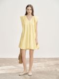  Yellow V-neck Bubble Dress 