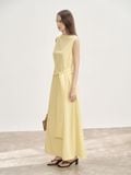  Yellow Tie-front Maxi Dress 