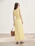  Yellow Tie-front Maxi Dress 