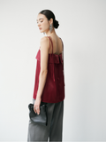  Red Fold-Over Cami Top 