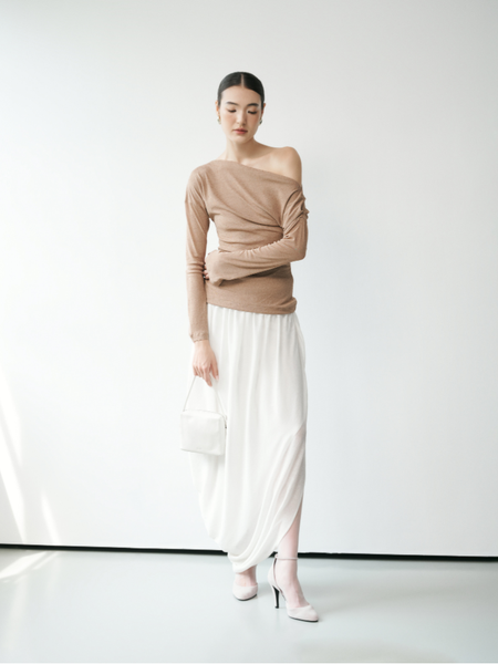  Asymmetric Draped Skirt 