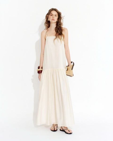  Ivory Flowy Maxi Dress 