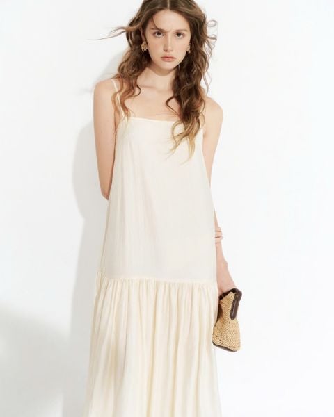  Ivory Flowy Maxi Dress 