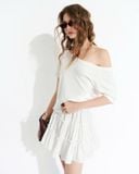  White Tiered Mini Skirt 