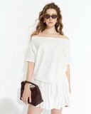  White Tiered Mini Skirt 