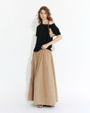 Brown Gathered A-line skirt 