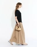  Brown Gathered A-line skirt 