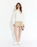  Beige Tailored  A-line Skort 