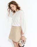  Beige Tailored  A-line Skort 