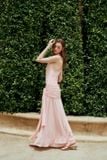  Pink Side Knot Maxi Dress 
