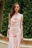  Pink Side Knot Maxi Dress 