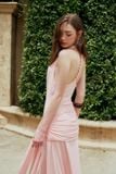  Pink Side Knot Maxi Dress 