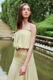  Yellow Strapless Bubble Top 