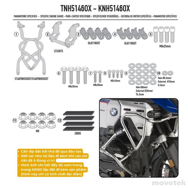 Khung chống đổ Givi thân trên BMW R1300 GSA