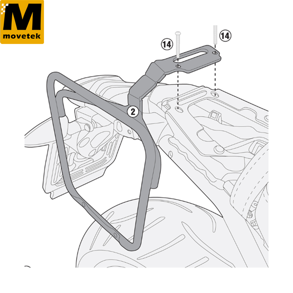 Khung hông gắn túi Givi TMT5115 cho túi MT501S Metro-T bên phải BMW R nineT 14-15