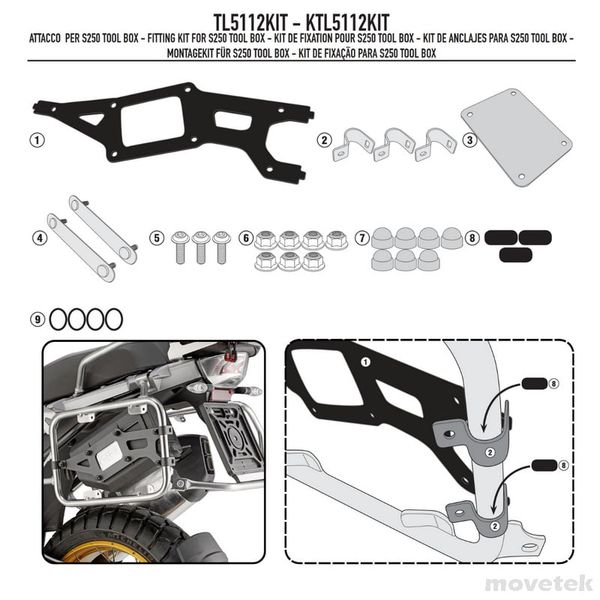 Bộ kit gắn hộp đồ nghề Givi TL5112KIT