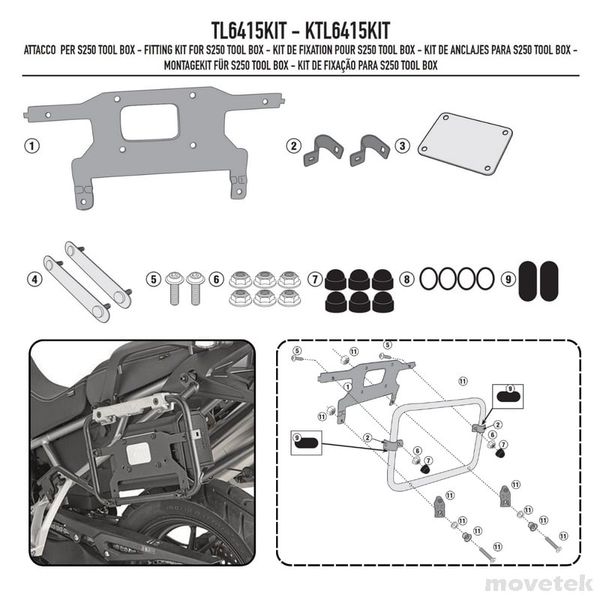 Bộ kit gắn hộp đồ nghề Givi TL6415KIT