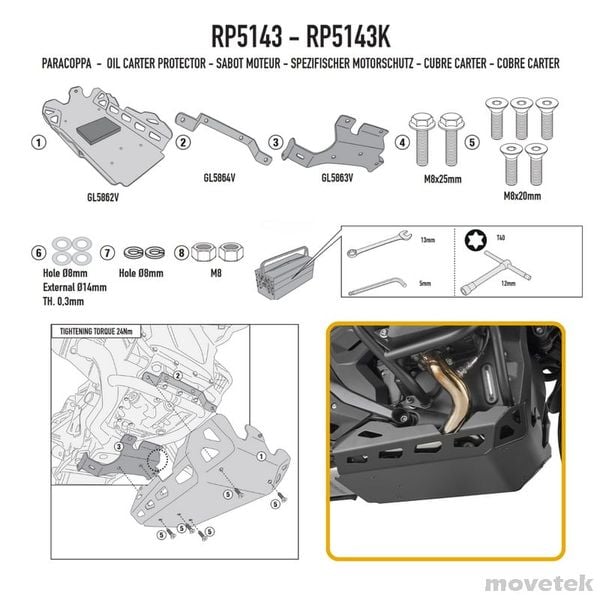 Mỏ cày bảo vệ gầm Givi BMW R1300 GS GSA