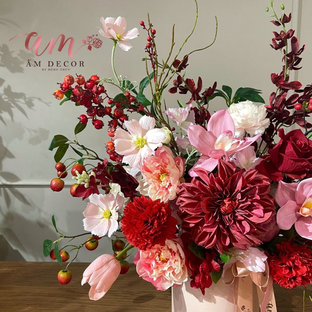 A PLUM RED FLORA BOX