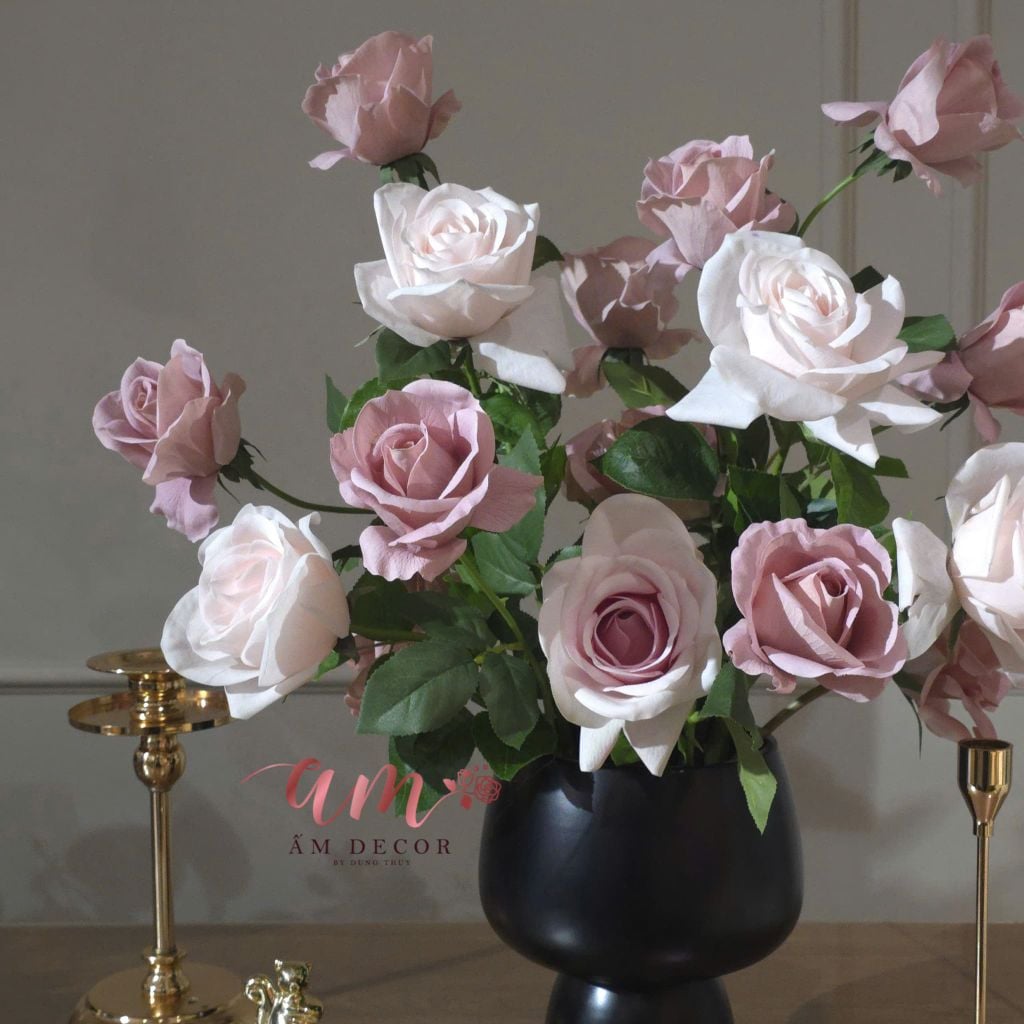 BÌNH HOA BROWNISH PINK ROSE