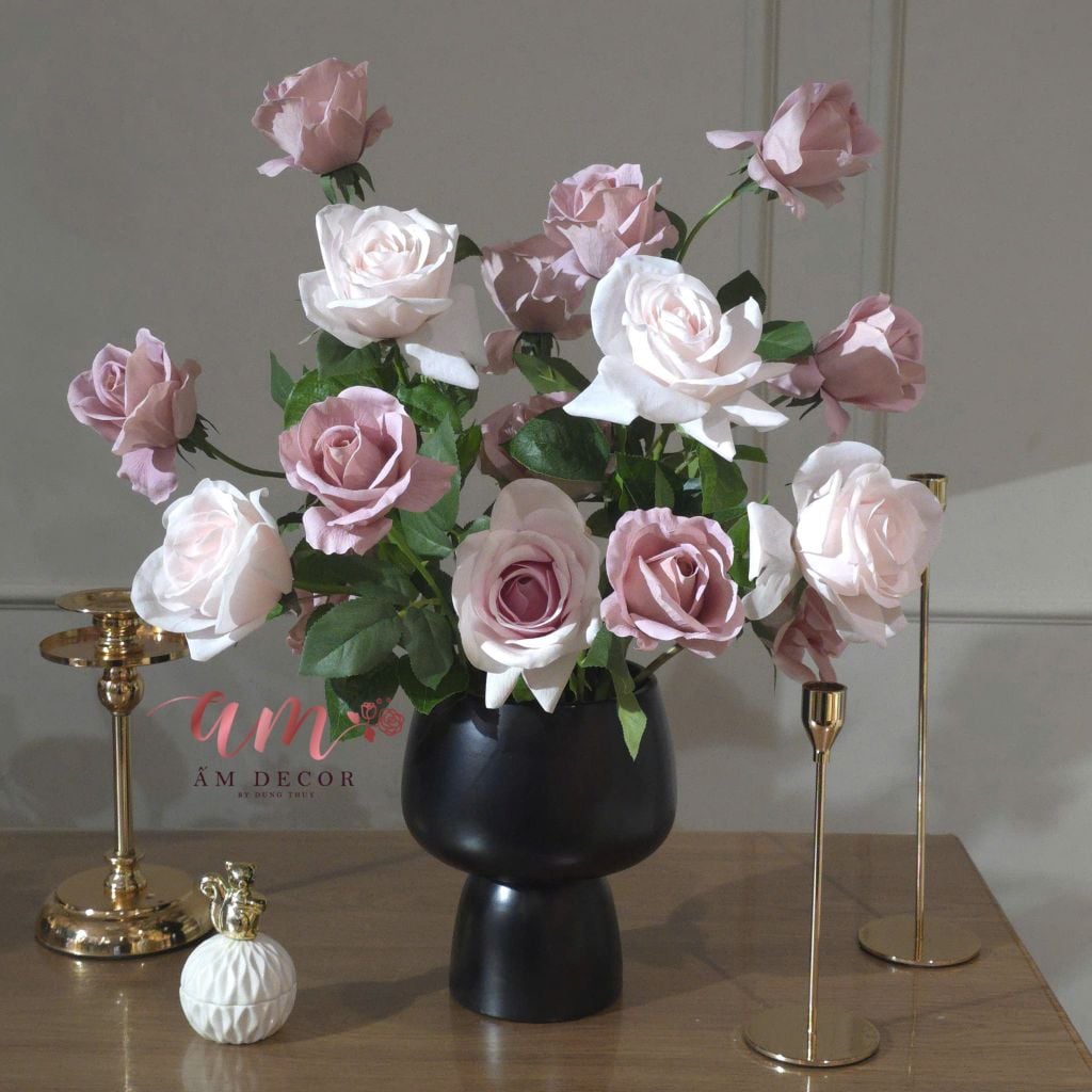 BÌNH HOA BROWNISH PINK ROSE