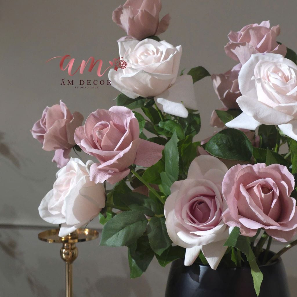 BÌNH HOA BROWNISH PINK ROSE