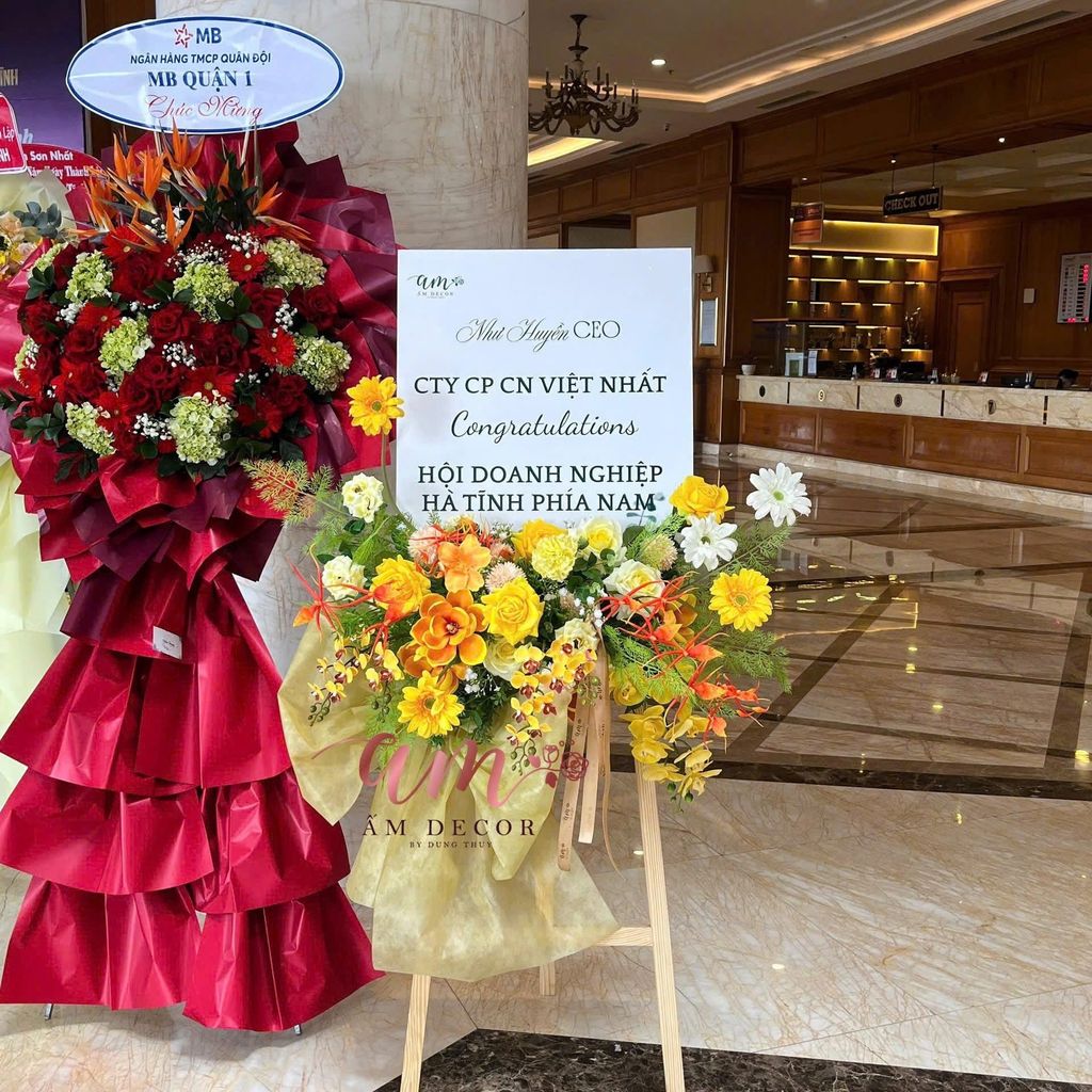 TRANG TRÍ BANNER HOA CHÚC MỪNG BN004