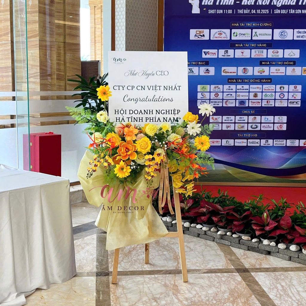 TRANG TRÍ BANNER HOA CHÚC MỪNG BN004