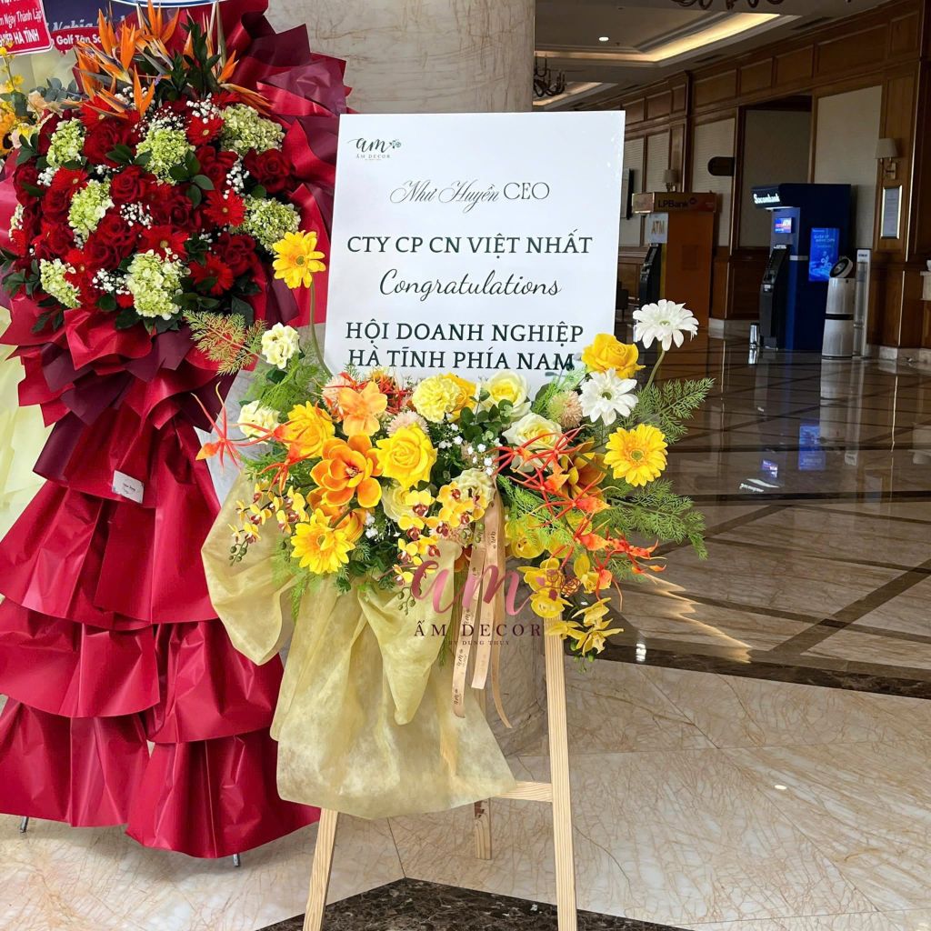 TRANG TRÍ BANNER HOA CHÚC MỪNG BN004