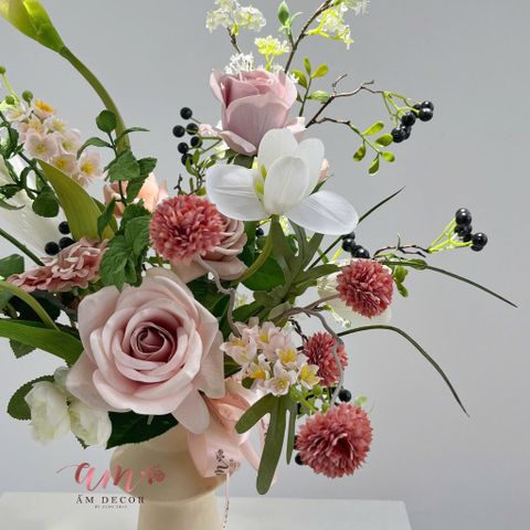  BÌNH HOA BROWNISH PINK GARDEN 