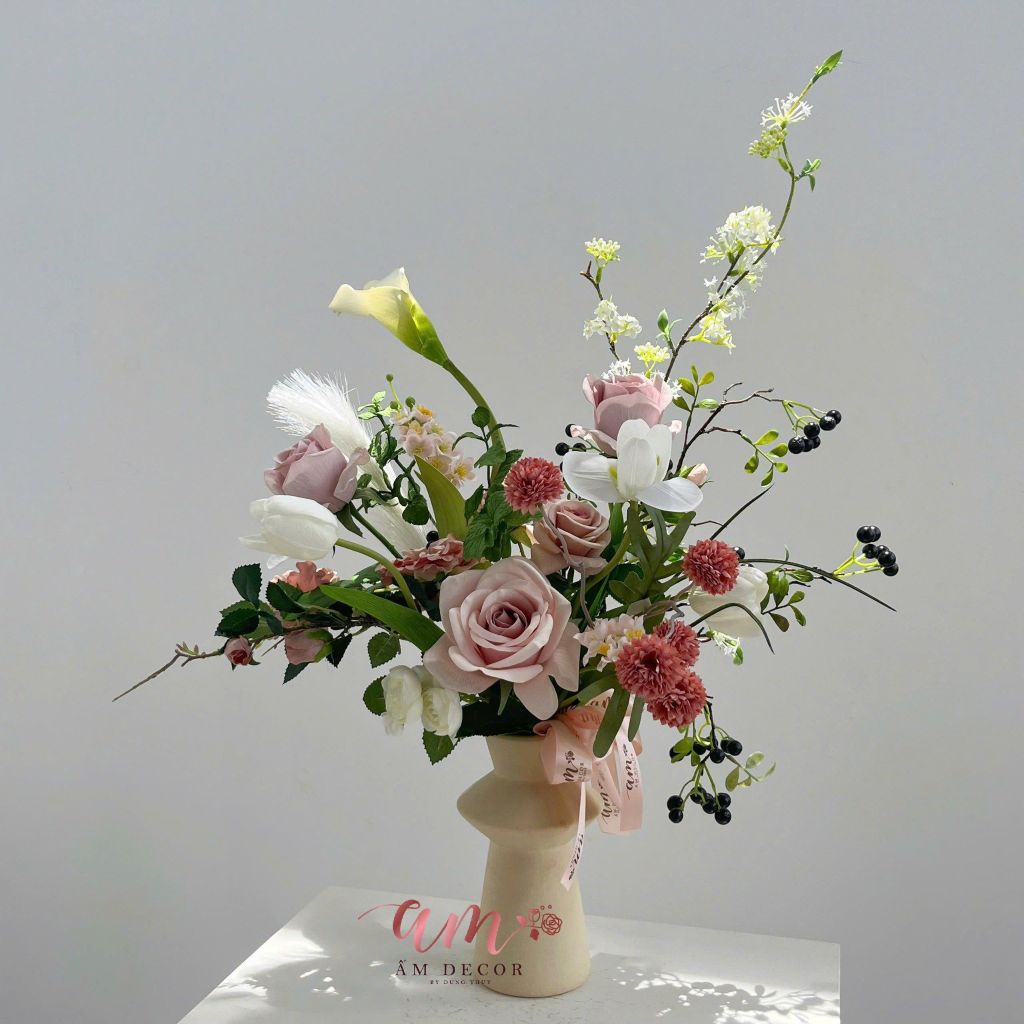 BÌNH HOA BROWNISH PINK GARDEN