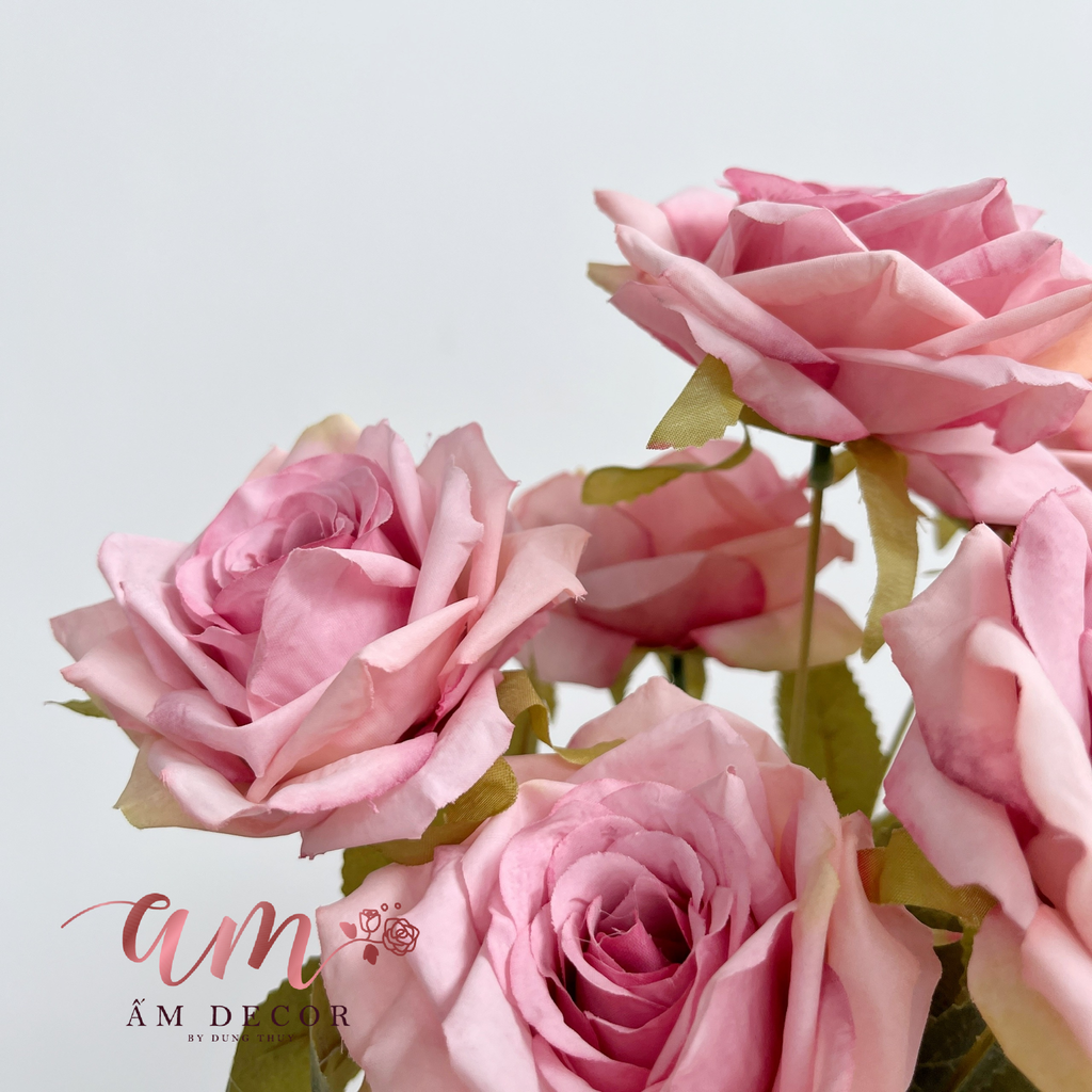 CHÙM HOA HỒNG CÁNH NHỌN (Hồng đậm)