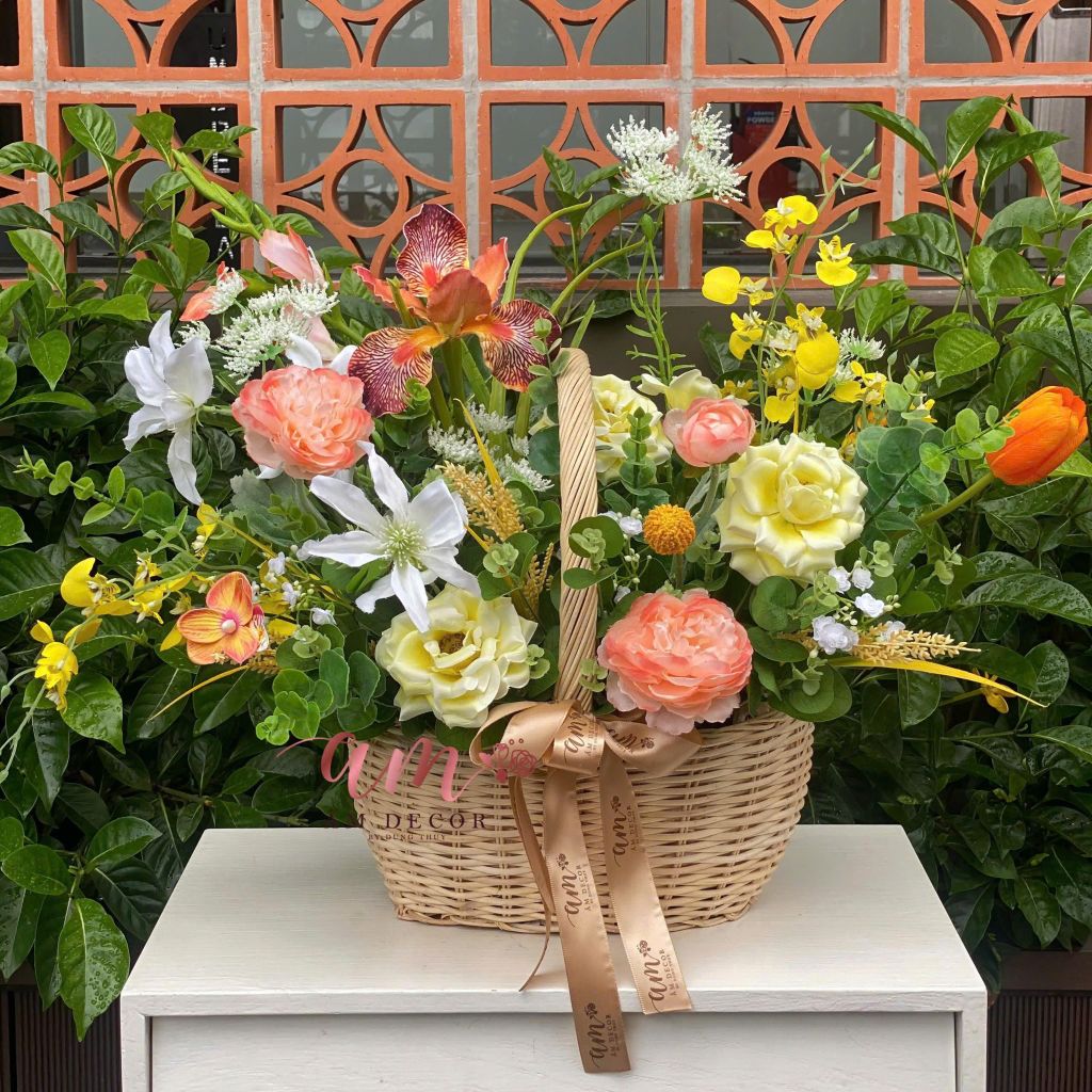 Giỏ Hoa Coral Bloom