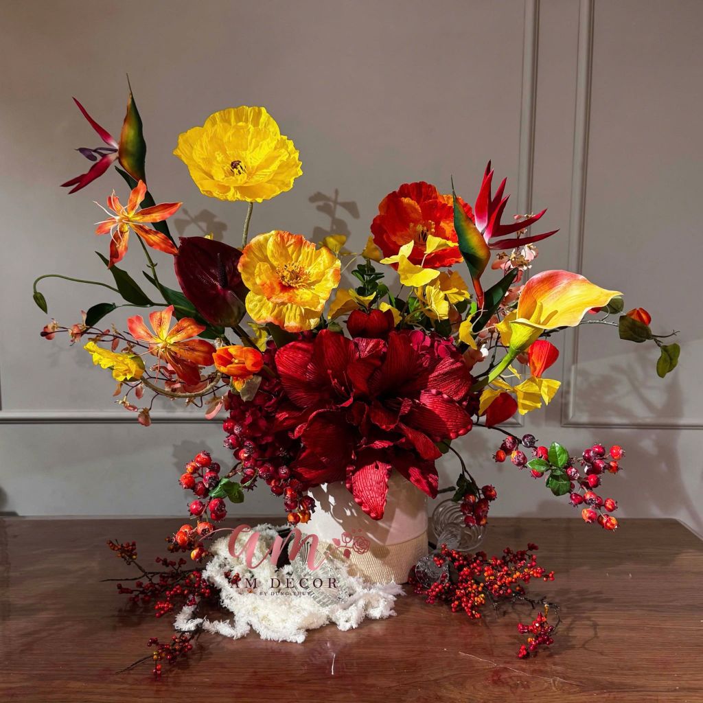 BÌNH HOA FLAME AMBER