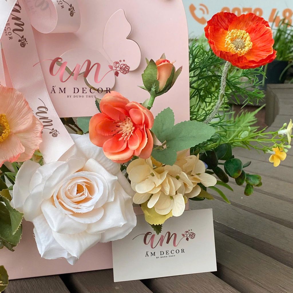 Giỏ Hoa Aurora Peach