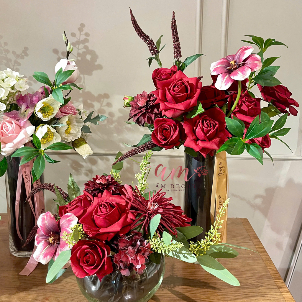 SET 2 BÌNH HOA REWINE SCARLET