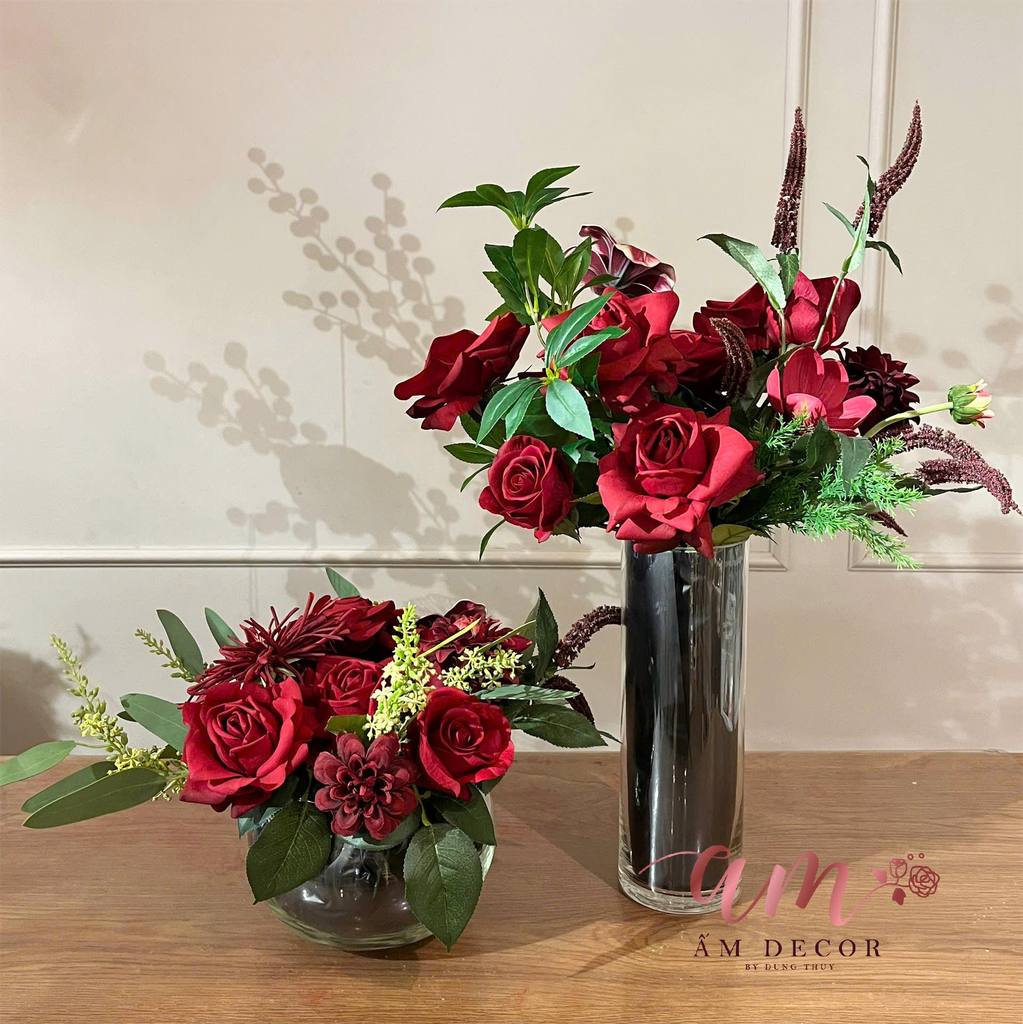 SET 2 BÌNH HOA REWINE SCARLET